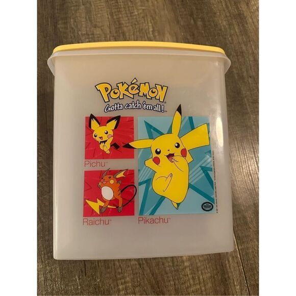 Vintage Pokemon Pikachu Tupperware Cereal Keeper 2 Qt #469-2 Lid - Picture 1 of 5